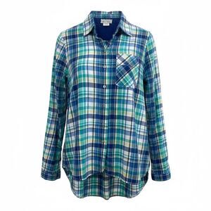 Love Notes Plaid Hi Low Button Down Shirt